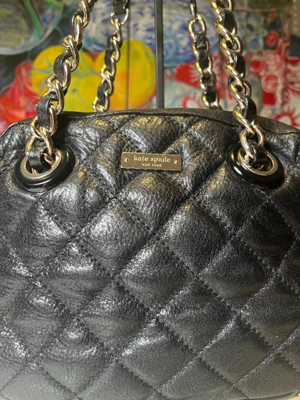 Kate Spade New York Elizabeth Gold Coast Quilted Black Leather Shoulder Bag - Picture 2 of 14